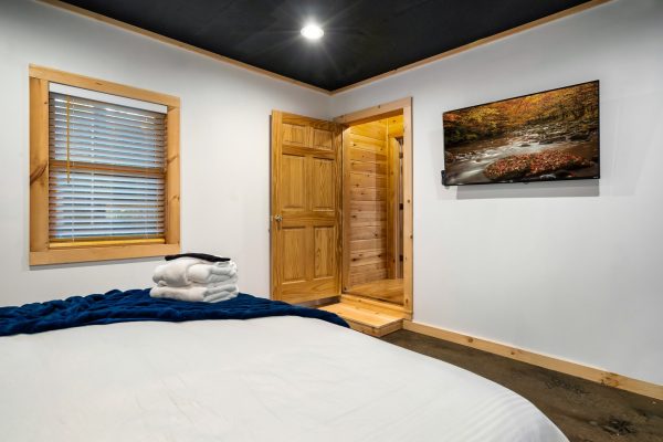 Enjoy your own entertainment in your bedroom. The downstairs king bedroom has a 50" TV with all the necessary streaming channels